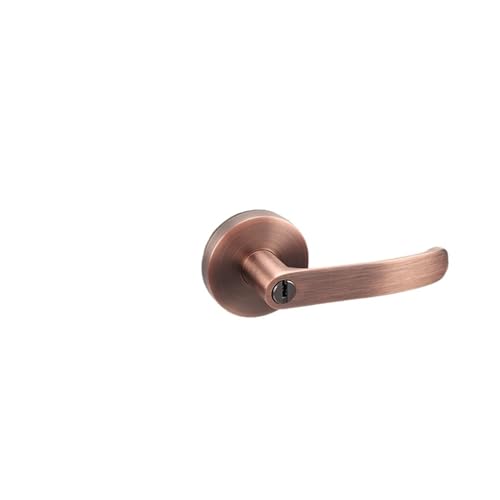 GUOQGXAY Dreipoliges Griffschloss Badezimmer Schlafzimmer Türschloss Brandschutztür Durchgang Einzungen-Kugelgriffschloss Hochleistungs-Griffschloss(Red bronze BK) von GUOQGXAY