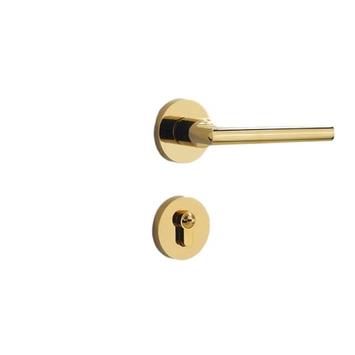 GUOQGXAY Goldenes Innenschlafzimmerschloss, Haushaltsholztürschloss, magnetisches, geräuschloses, geteiltes Türschloss(001 Gold 58 Standard Version C) von GUOQGXAY