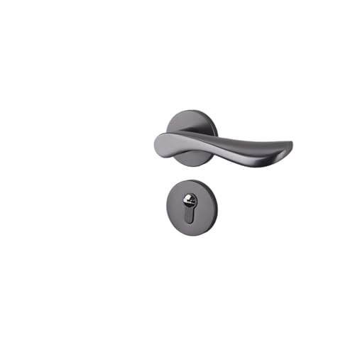GUOQGXAY Graues Türschloss for den Innenbereich, geteiltes Türschloss, einfacher Schlafzimmertürgriff, Holztürschloss, magnetisches, leises Zimmertürschloss(C model Gray 35-50mm) von GUOQGXAY