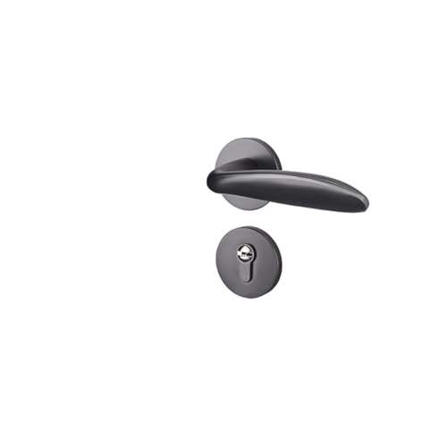 GUOQGXAY Graues Türschloss for den Innenbereich, geteiltes Türschloss, einfacher Schlafzimmertürgriff, Holztürschloss, magnetisches, leises Zimmertürschloss(E model Gray 35-50mm) von GUOQGXAY