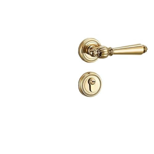 GUOQGXAY Innentürschloss Schlafzimmer Badezimmer Türgriff Leises Licht Luxus Haushalt Golden Französisch Mechanisches Türschloss(D type Golden) von GUOQGXAY