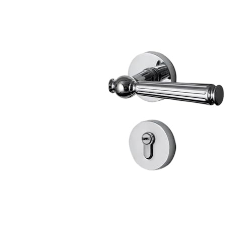 GUOQGXAY Innentürschloss Schlafzimmer Badezimmer Türgriff Leises Licht Luxus Haushalt Golden Französisch Mechanisches Türschloss(Model A bright chrome) von GUOQGXAY