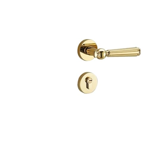 GUOQGXAY Innentürschloss Schlafzimmer Badezimmer Türgriff Leises Licht Luxus Haushalt Golden Französisch Mechanisches Türschloss(Type A Golden) von GUOQGXAY