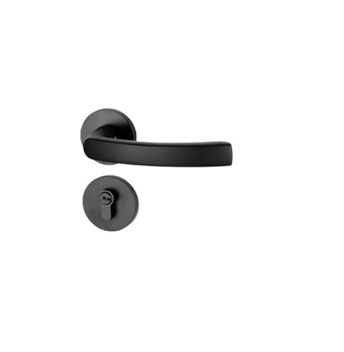 GUOQGXAY Schlafzimmer Stilles Zimmer Türschloss Schwarzer Griff Haushaltstürschloss Magnetischer Holztürgriff Split Lock Innentürschloss(Sand Black CH01 09 Alumina) von GUOQGXAY