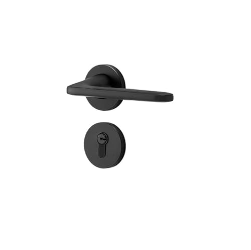 GUOQGXAY Schlafzimmer Stilles Zimmer Türschloss Schwarzer Griff Haushaltstürschloss Magnetischer Holztürgriff Split Lock Innentürschloss(Sand black CH01 218 alumina) von GUOQGXAY
