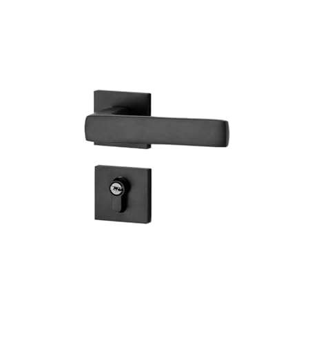 GUOQGXAY Schlafzimmer Stilles Zimmer Türschloss Schwarzer Griff Haushaltstürschloss Magnetischer Holztürgriff Split Lock Innentürschloss(Sand black CH06 70 alumina) von GUOQGXAY