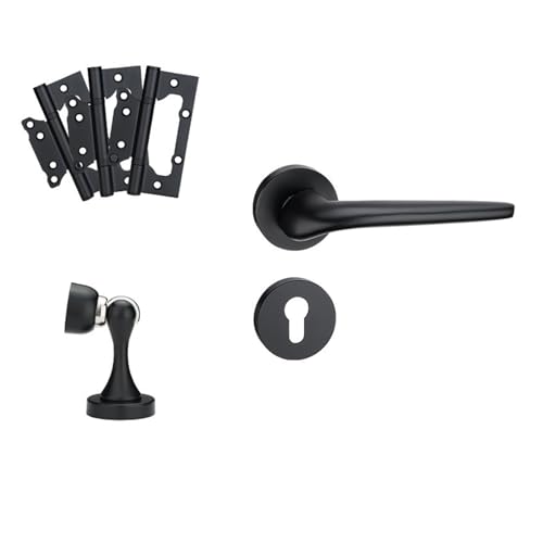 GUOQGXAY Solid Space Aluminium Schlafzimmer Türschloss Hersteller Schwarz Indoor Split Lock Leiser Haushaltstürgriff(436 Space Black Package) von GUOQGXAY