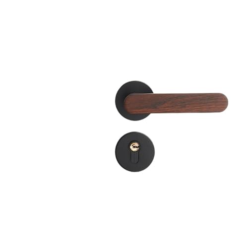 GUOQGXAY Türgriff mit Holzmaserung, Schlafzimmertürschloss, geteiltes Innenschloss, modernes, geräuschloses Massivholzschloss, magnetisches Zimmertürschloss im chinesischen Stil(Black Silent 35-50mm) GUOQGXAY Türgriff mit Holzmaserung, Schlafzimmertürschloss, geteiltes Innenschloss, modernes, geräuschloses Massivholzschloss, magnetisches Zimmertürschloss im chinesischen Stil(Black Silent 35-50mm) von GUOQGXAY