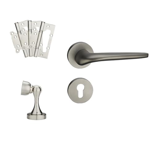 GUOQGXAY Türschloss aus Aluminium für den Innen- und Außenbereich, geteiltes Schloss, leiser Haushaltstürgriff (436 Space Grey Paket) von GUOQGXAY