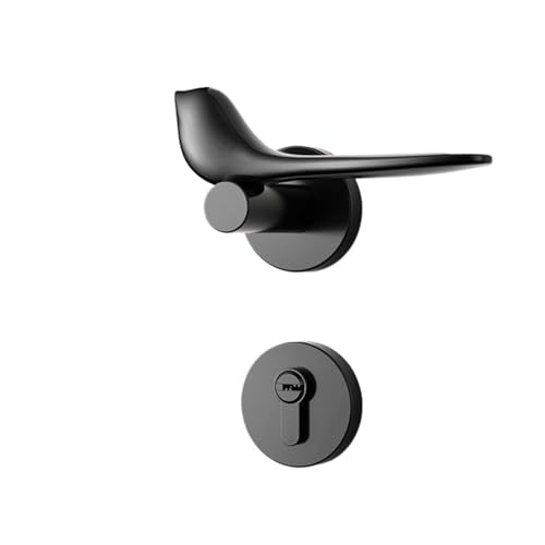 GUOQGXAY Türschloss für Amerikanische Tür Türschloss Schlafzimmer Magnetisch leise Innen Goldenes Schloss PVD Birdie Einfaches Schloss für den Hausgebrauch (Black Magnetic) von GUOQGXAY