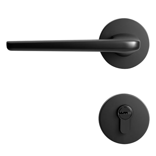 GUOQGXAY Türschloss Innen Schlafzimmer Stille Zimmer Türschloss Nordic Schwarz Split Lock Bad Haushalt Einfache Moderne Tür Griff(H) von GUOQGXAY