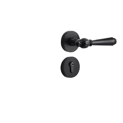 GUOQGXAY Türschloss für den Innenbereich, einfach, magnetisch, leise, schwarze Zinklegierung, Türgriff, geteiltes Holz-Türschloss (Yahei A 5845 Schlosskörper) von GUOQGXAY