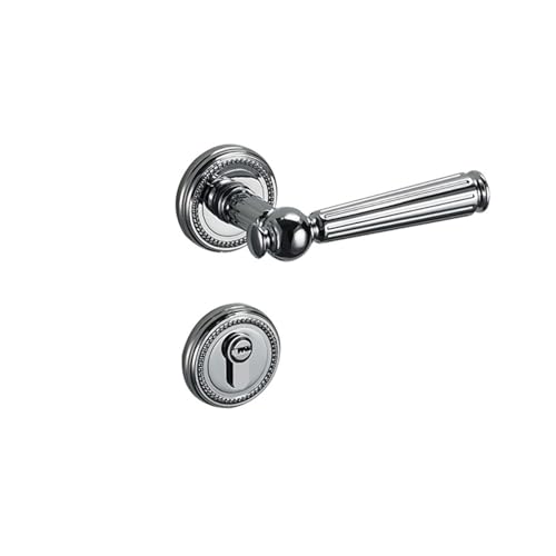 Leise magnetische Innentürschloss aus Zinklegierung, leicht, luxuriös, Türschloss, Schlafzimmer, geteilter Holz-Türgriff, silbernes Schloss (Bright 7255 magnetic) von GUOQGXAY