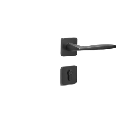 Perlgraues Schlafzimmerschloss for den Innenbereich, Haushaltstürschloss aus Holz, magnetisch, geräuschlos, geteiltes Türschloss(F78 A333 black nickel single lock) von GUOQGXAY