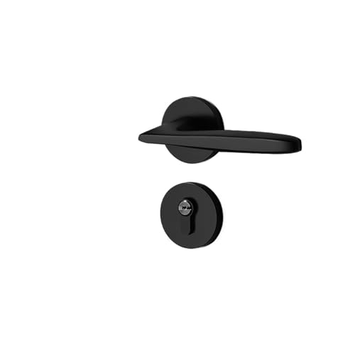 Raum Aluminium Split Lock Leise Schlafzimmer Türschloss Haushalt Schwarz Aluminium Griff Holz Türschloss(F type split lock) von GUOQGXAY