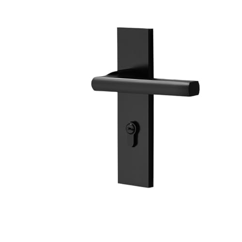 Raum Aluminium Split Lock Leise Schlafzimmer Türschloss Haushalt Schwarz Aluminium Griff Holz Türschloss(G style one piece lock) von GUOQGXAY