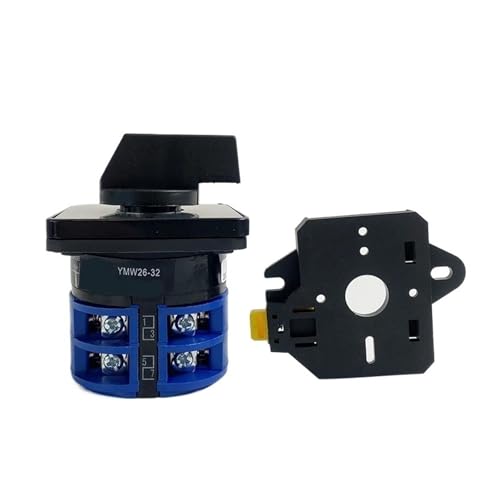 Schienenmontierter 32A 660V Dual Power Circuit Control Selector LW26-32/2 Zweipoliger Drehnockenschalter mit Silberkontakt(01) von GUOQGXAY