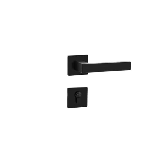 Schwarz Indoor Schlafzimmer Türschloss Home Zimmer Massivholz Türgriff Schloss Typ Zweiteilige magnetische leise(I standard 35-50mm) von GUOQGXAY