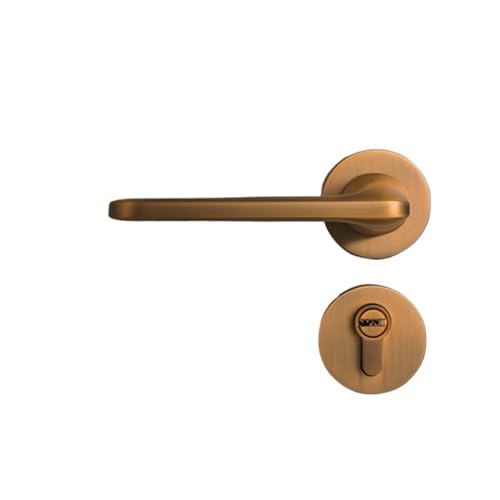 Türschloss Innen Schlafzimmer Tür Haushalt Magnetische Stille Tür Griff Gelb Bronze Split Lock Zimmer Türschloss(Yellow bronze) von GUOQGXAY