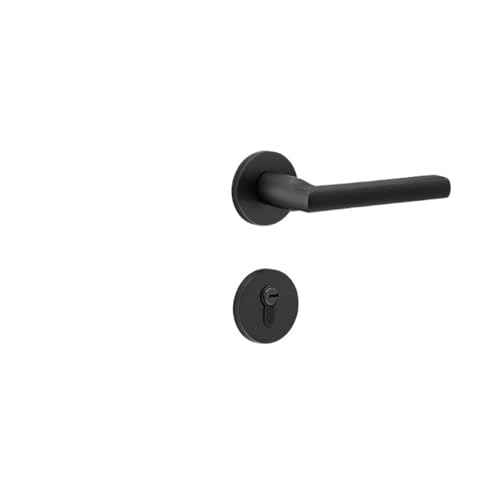 Türschloss Schwarz Schlafzimmer Zimmer Holztürschloss Magnetisches leises Innentürschloss Oxidationsprozess Space Aluminium Split Lock(E type) von GUOQGXAY