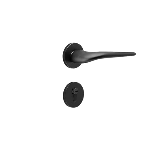 Türschloss Schwarz Schlafzimmer Zimmer Holztürschloss Magnetisches leises Innentürschloss Oxidationsprozess Space Aluminium Split Lock(Type A) von GUOQGXAY