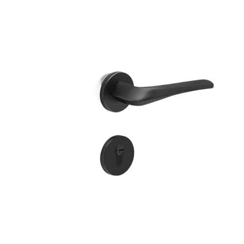Türschloss Schwarz Schlafzimmer Zimmer Holztürschloss Magnetisches leises Innentürschloss Oxidationsprozess Space Aluminium Split Lock(Type C) von GUOQGXAY