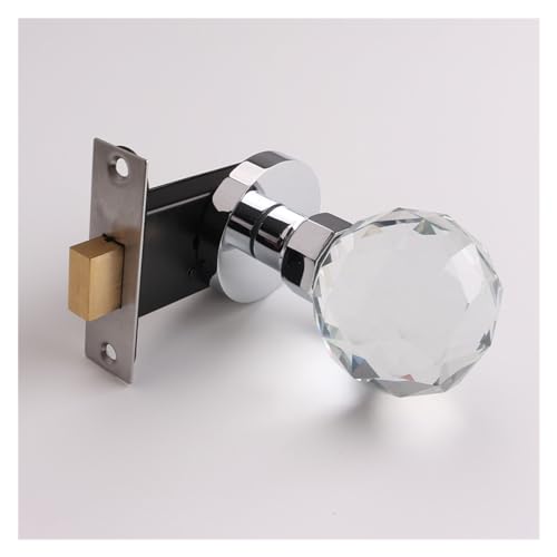 Unsichtbares Türschloss, einseitiges Schloss, goldenes Licht, Luxus, Innen-Hintergrundwand, Kugelschloss, amerikanischer Kristall-Türgriff(115 bright chrome transparent) von GUOQGXAY