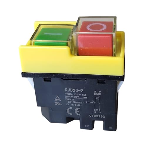 Wasserdichter Druckknopfschalter mit Stromausfall- und Unterspannungsschutz 10 A AC120V/250V KJD20-2(110V) von GUOQGXAY