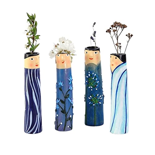 Spring Family Bud Vases, Bohemian Family Vase, Boho Modern Resin Vase Decor, Funny Table Shelf Decor, Cute Hand Character Flower Vase Home Shelf Decor Personalized Centerpieces ( Color : B ) von GUOQUN-SHOP