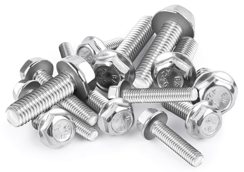 Flanschschraube Sechskantschraube 25Stk M6*25mm Linsenkopfschrauben Vollgewinde Edelstahlschrauben A2 Mit Flansch Rostfrei Geeignet Für Verschiedene Anwendungen (M6*25mm-25Stk) von GUOSIYAO