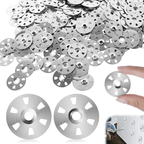Unterlegscheiben Beilagscheiben 400Stk Dämmstoffteller Unterlegscheiben 35mm Durchmesser Unterlegscheiben Mit 6 Krallen Edelstahl Für Gipskartonplatten Extrudierte Platte Verbundplatten von GUOSIYAO
