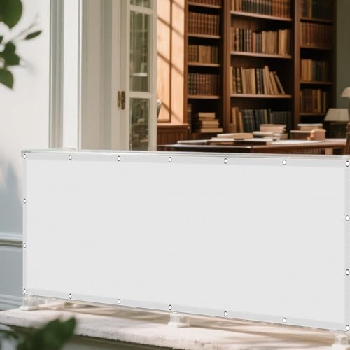 Sonnenschutz Sonnensegel 352 x 355 cm Rechteckig Wasserdicht 98% UV Schutz Segel Baldachin Segeltuch Stoff mit Ösen Segeltuch 4 × 1.5 M Seile für Garten Balkon, Weiß von GUOYFEN