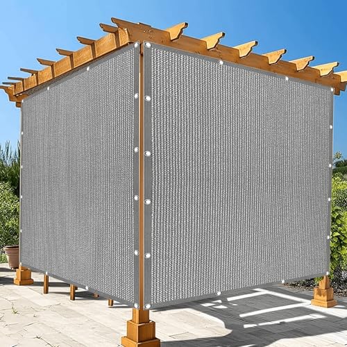 Sonnensegel 125 x 360 cm Rechteckig Atmungsaktiv 98% UV Schutz Wetterschutz Segel Baldachin mit Ösen Segeltuch 4 × 1.5 M Seile für Draußen Patio Terrasse Camping, Hellgrau Sonnensegel 125 x 360 cm Rechteckig Atmungsaktiv 98% UV Schutz Wetterschutz Segel Baldachin mit Ösen Segeltuch 4 × 1.5 M Seile für Draußen Patio Terrasse Camping, Hellgrau von GUOYFEN