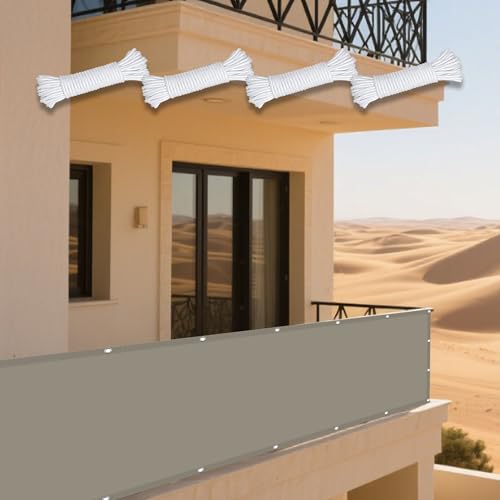 Sonnensegel 210 x 420 cm Rechteckig Wasserdicht 98% UV Schutz Schatten Mesh Abdeckung mit Ösen Seil PES Polyester UV Schutz Ohne Bohren für Garten Balkon, Taupe Sonnensegel 210 x 420 cm Rechteckig Wasserdicht 98% UV Schutz Schatten Mesh Abdeckung mit Ösen Seil PES Polyester UV Schutz Ohne Bohren für Garten Balkon, Taupe von GUOYFEN