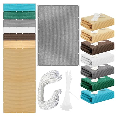 Sonnensegel 220 x 570 cm Rechteckig Atmungsaktiv Sonnenschutz Windschutz Pergola-Schattenspender Ersatz-Vordach Ohne Bohren mit Ösen Segeltuch für Balkon Garten Terrasse, Hellgrau Sonnensegel 220 x 570 cm Rechteckig Atmungsaktiv Sonnenschutz Windschutz Pergola-Schattenspender Ersatz-Vordach Ohne Bohren mit Ösen Segeltuch für Balkon Garten Terrasse, Hellgrau von GUOYFEN