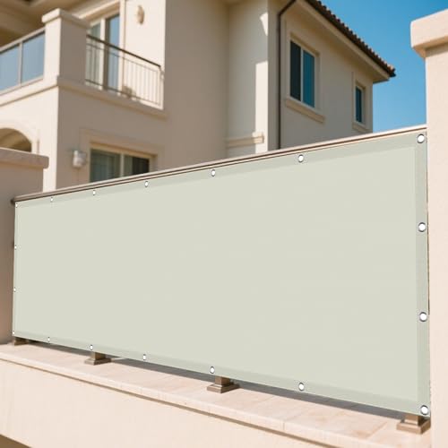 Sonnensegel 230 x 440 cm Rechteckig Wasserdicht 98% UV Schutz Wetterschutz Segel Baldachin Ohne Bohren mit Ösen Segeltuch für Terrasse Garten, cremefarben Sonnensegel 230 x 440 cm Rechteckig Wasserdicht 98% UV Schutz Wetterschutz Segel Baldachin Ohne Bohren mit Ösen Segeltuch für Terrasse Garten, cremefarben von GUOYFEN