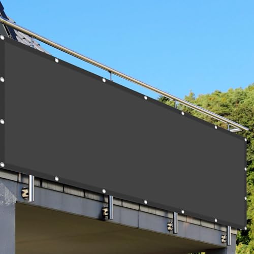 Sonnensegel 275 x 435 cm Rechteckig Wasserdicht Sonnenschutz Windschutz Terrassendach Sichtschutz mit Ösen Ohne Bohren mit Seil für Patio Balkon Terrasse Camping, Dunkelgrau Sonnensegel 275 x 435 cm Rechteckig Wasserdicht Sonnenschutz Windschutz Terrassendach Sichtschutz mit Ösen Ohne Bohren mit Seil für Patio Balkon Terrasse Camping, Dunkelgrau von GUOYFEN