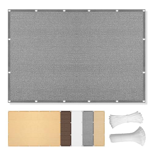Sonnensegel Balkon 180 x 330 cm Rechteckig Atmungsaktiv Sonnenschutz Windschutz Sonnenplane Rechteckige Markise mit Spannseilen mit Ösen für Garten Terrasse, Hellgrau Sonnensegel Balkon 180 x 330 cm Rechteckig Atmungsaktiv Sonnenschutz Windschutz Sonnenplane Rechteckige Markise mit Spannseilen mit Ösen für Garten Terrasse, Hellgrau von GUOYFEN