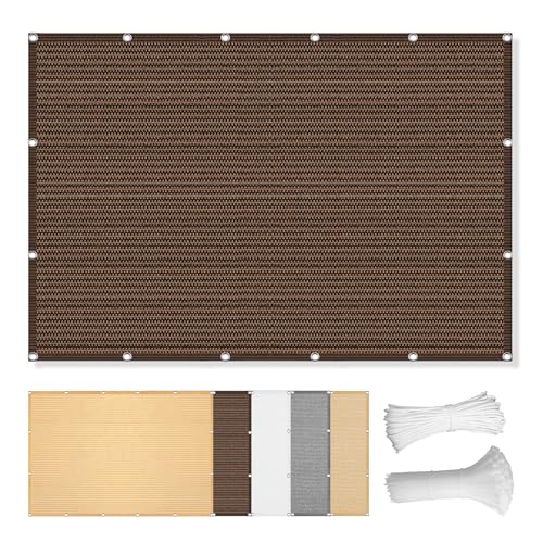Sonnensegel Balkon 210 x 400 cm Rechteckig Atmungsaktiv Sonnenschutz Windschutz Sonnenplane Rechteckige Markise mit Spannseilen mit Ösen für Garten Terrasse, braun Sonnensegel Balkon 210 x 400 cm Rechteckig Atmungsaktiv Sonnenschutz Windschutz Sonnenplane Rechteckige Markise mit Spannseilen mit Ösen für Garten Terrasse, braun von GUOYFEN