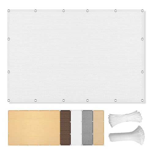 Sonnensegel Balkon 220 x 450 cm Rechteckig Atmungsaktiv Sonnenschutz Windschutz Sonnenplane Rechteckige Markise mit Spannseilen mit Ösen für Garten Terrasse, Weiß Sonnensegel Balkon 220 x 450 cm Rechteckig Atmungsaktiv Sonnenschutz Windschutz Sonnenplane Rechteckige Markise mit Spannseilen mit Ösen für Garten Terrasse, Weiß von GUOYFEN