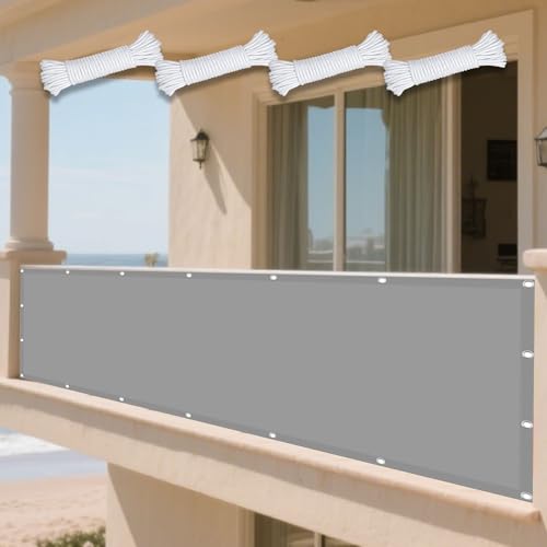 Sonnensegel Rechteckig 130 x 280 cm Rechteckig Wasserdicht 98% UV Schutz Sonnenschutz Schattensegel Vielen Größen mit Spannseilen für Terrasse Garten, Hellgrau Sonnensegel Rechteckig 130 x 280 cm Rechteckig Wasserdicht 98% UV Schutz Sonnenschutz Schattensegel Vielen Größen mit Spannseilen für Terrasse Garten, Hellgrau von GUOYFEN