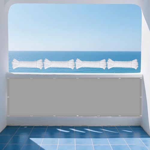 Sonnensegel Rechteckig 150 x 285 cm Rechteckig Wasserdicht 98% UV Schutz Segeltuch Pergola Vielen Größen mit Spannseilen für Außenbereich Garten, Hellgrau von GUOYFEN