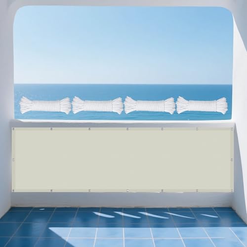 Sonnensegel Rechteckig 170 x 235 cm Rechteckig Wasserdicht 98% UV Schutz Segeltuch Pergola Vielen Größen mit Spannseilen für Außenbereich Garten, cremefarben von GUOYFEN