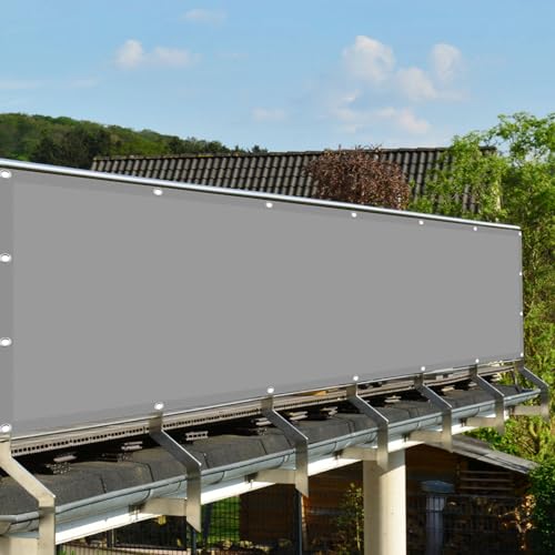 Sonnensegel Wasserdicht 1.5 x 2.8 m Rechteckig Wasserdicht 98% UV Schutz Regenschutz Überdachung mit Ösen Segeltuch 4 × 1.5 M Seile für Patio Hinterhof Rasengarten, Hellgrau von GUOYFEN