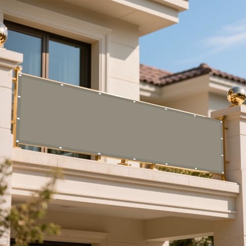 Sonnensegel Wasserdicht Rechteckig 690 x 780 cm Rechteckig Wasserdicht 98% UV Schutz Sunsail Ohne Bohren mit Ösen Segeltuch für Garten Terrasse, Taupe von GUOYFEN