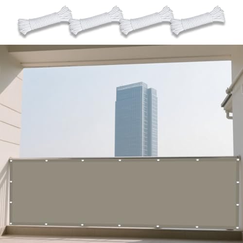 Sonnensegel Wasserfest 200 x 240 cm Rechteckig Wasserdicht Sonnenschutz Windschutz Schattiernetz mit Ösen Reißfest Wetterfest UV Schutz Ohne Bohren für Terrasse Balkon, Taupe von GUOYFEN