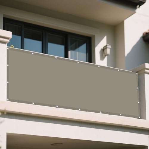Sonnensegel Wasserfest 82 x 155 cm Rechteckig Wasserdicht 98% UV Schutz Beschattungsnetz Sonnencreme Vielen Größen mit Spannseilen für Garten Balkon & Terrasse, Taupe von GUOYFEN