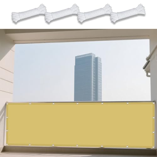 Sonnensegel Wasserfest 84 x 120 cm Rechteckig Wasserdicht Sonnenschutz Windschutz Schattiernetz mit Ösen Reißfest Wetterfest UV Schutz Ohne Bohren für Terrasse Balkon, Sandgelb Sonnensegel Wasserfest 84 x 120 cm Rechteckig Wasserdicht Sonnenschutz Windschutz Schattiernetz mit Ösen Reißfest Wetterfest UV Schutz Ohne Bohren für Terrasse Balkon, Sandgelb von GUOYFEN