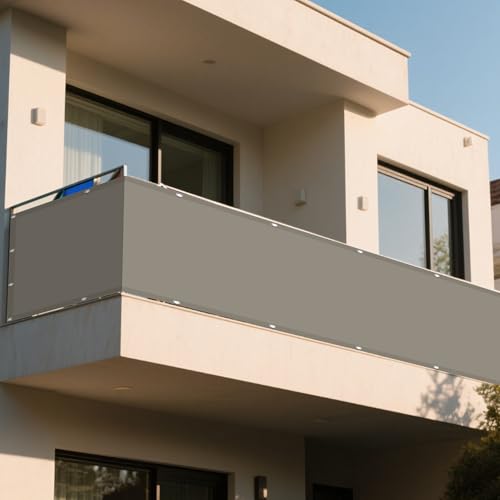 Sonnensegel mit Ösen 82 x 302 cm Rechteckig Wasserdicht 98% UV Schutz Schattiernetz Vielen Größen mit Spannseilen für Patio Hinterhof Rasengarten, Taupe von GUOYFEN
