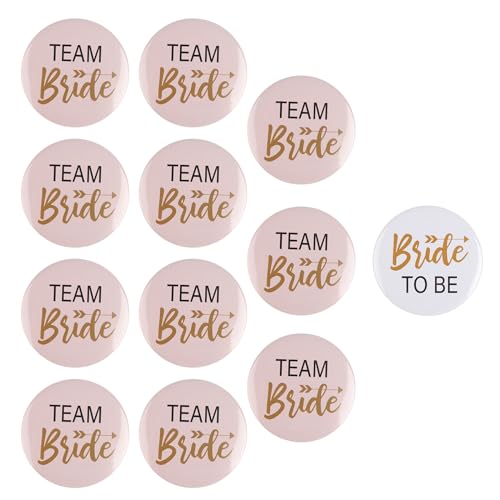 12 Stück Team Bride Button, Team Braut Button, Junggesellenabschied Party Buttons, Stil Brautaccessoires, Hochzeitsparty Zubehör von GUOYIHUA